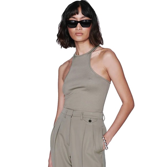 Anine Bing Tops - NWT Anine Bing Morgan Tank in Green Khaki, Large, $80